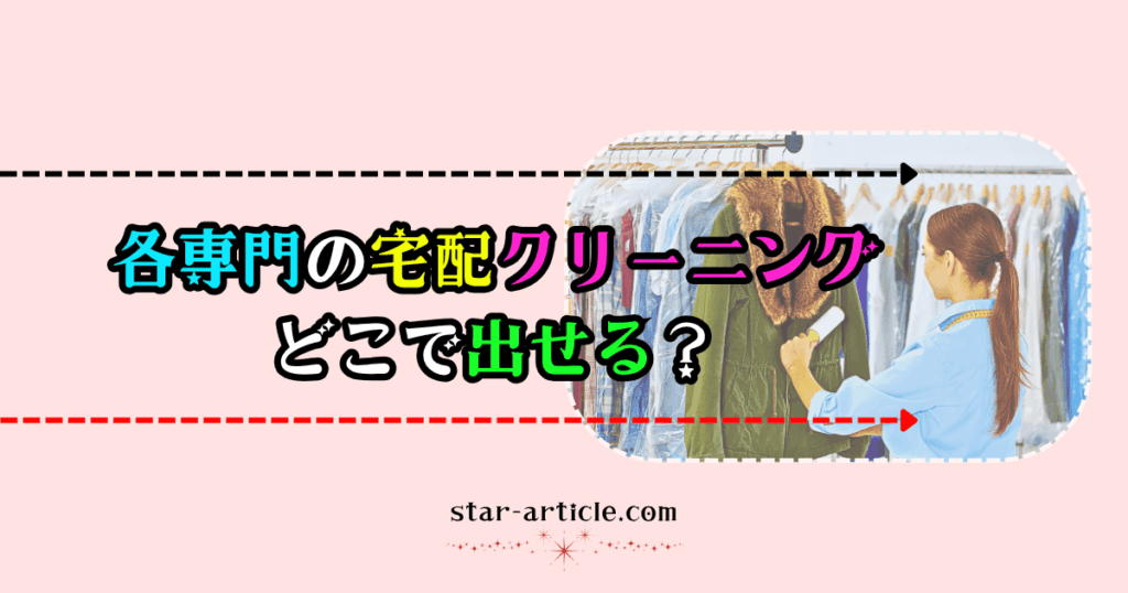 各専門の宅配クリーニング｜ほし記事